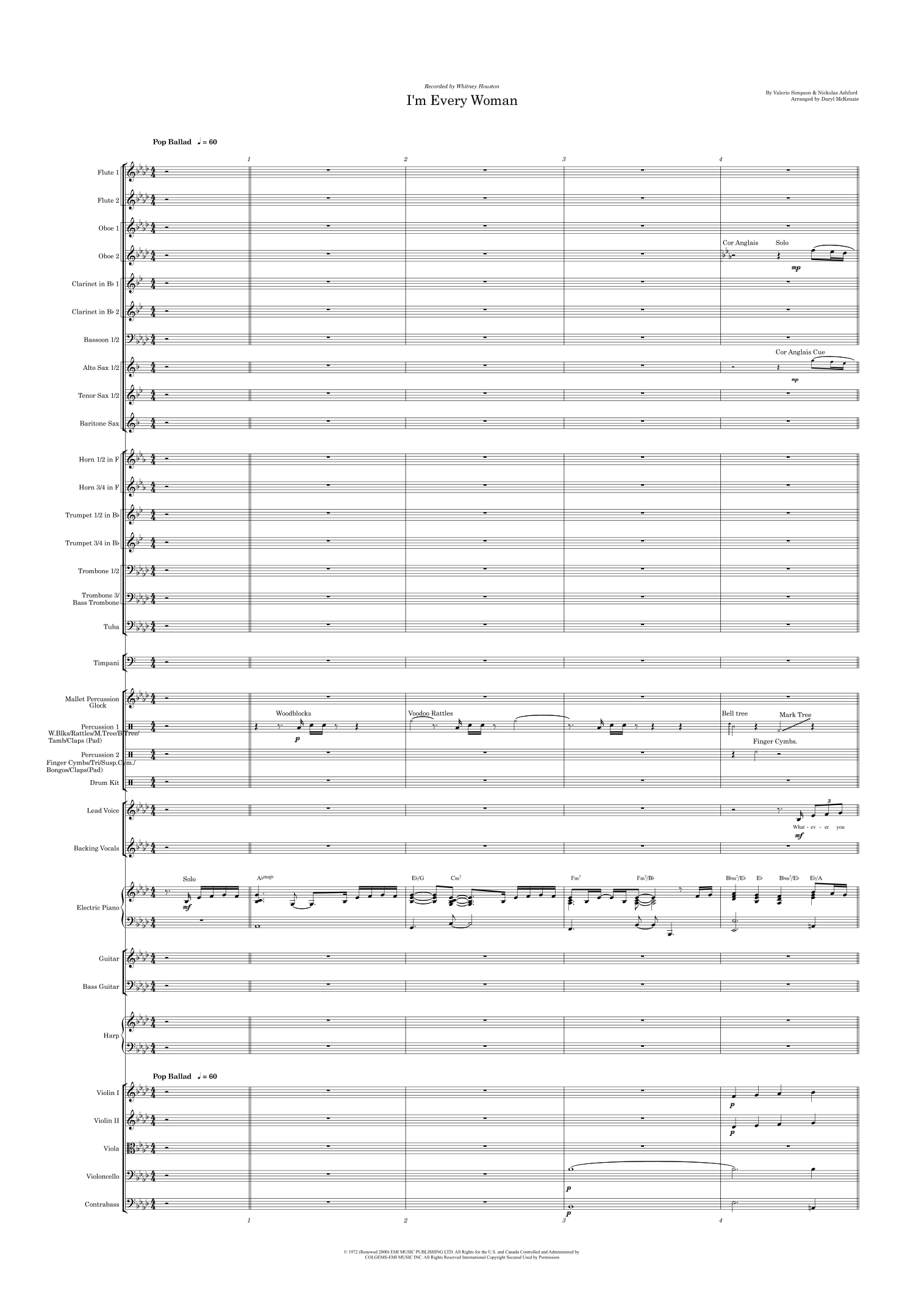 I'm Every Woman (arr. Daryl McKenzie) by Whitney Houston Full Orchestra