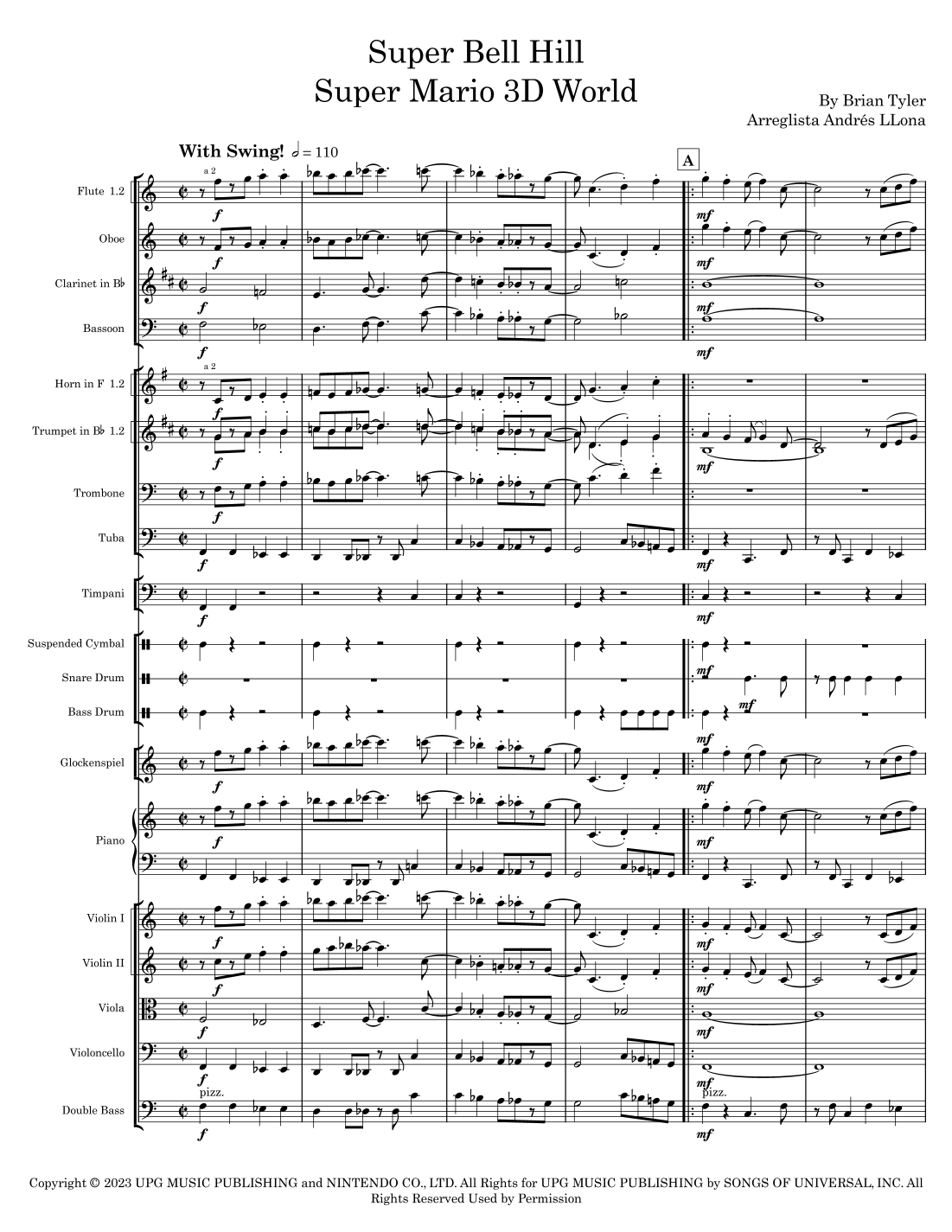 Super Mario Bros. Opus (arr. Andrés LLona) by Brian Tyler Full Orchestra