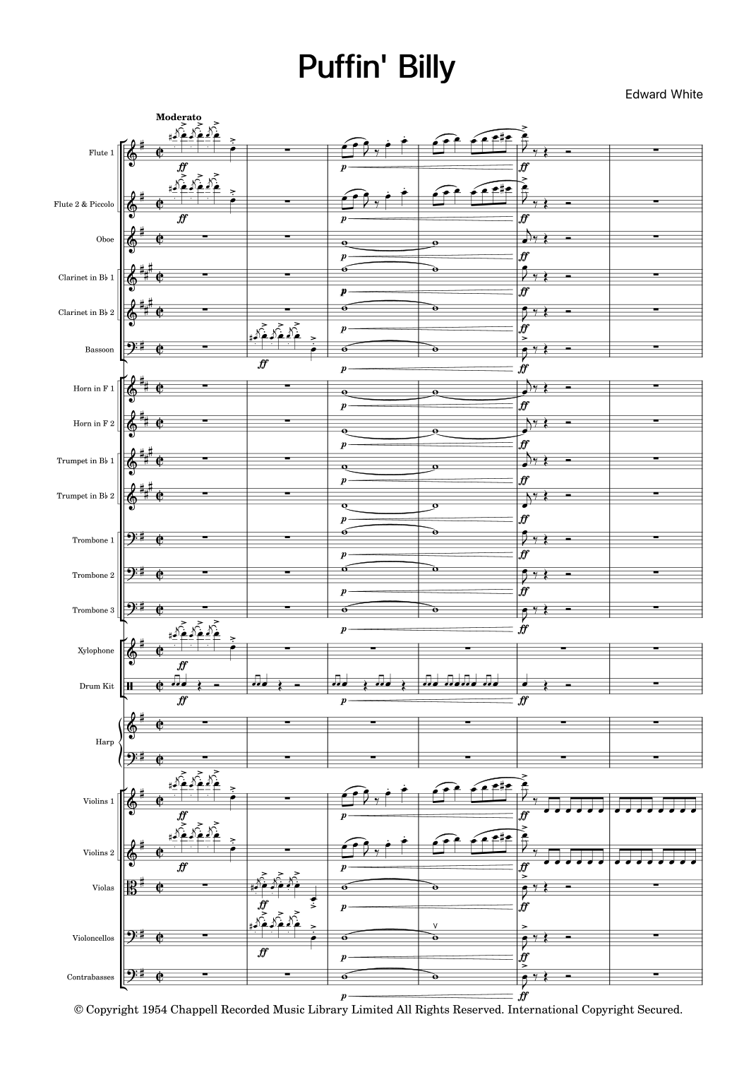 Captain Kangaroo (Puffin' Billy) (arr. Marcus Martin) by Edward White 管弦乐总谱 - 预览