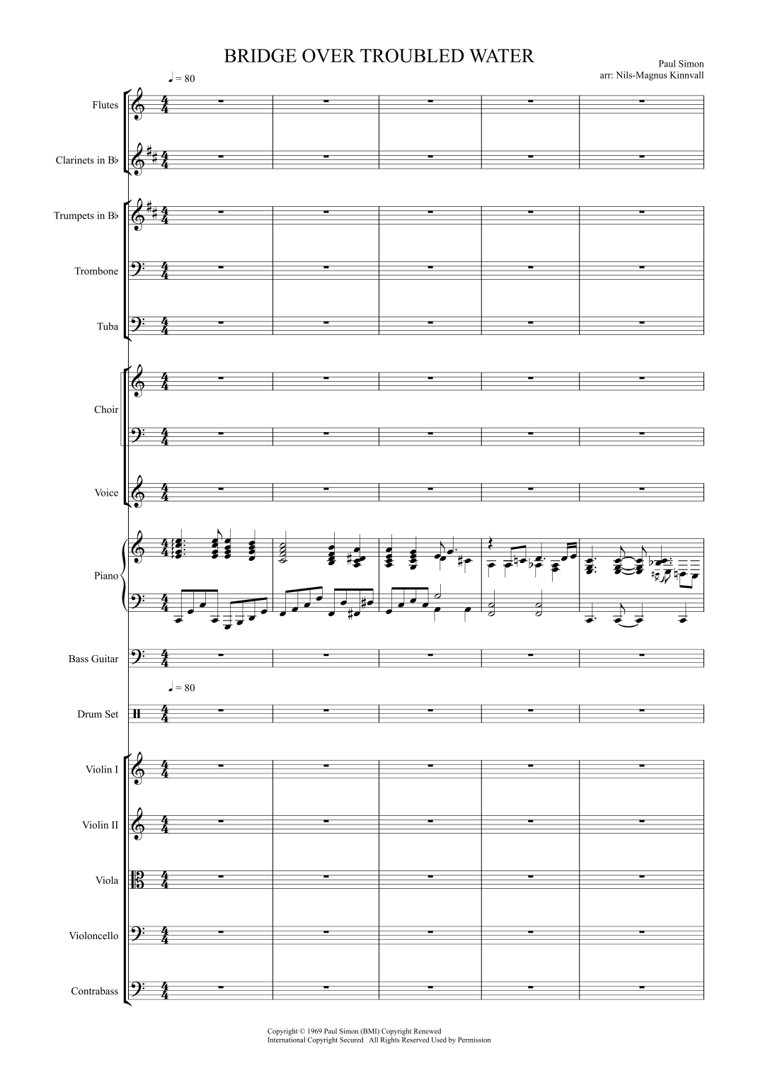 Bridge Over Troubled Water (arr. Nils-Magnus Kinnvall) by Simon & Garfunkel Full Orchestra