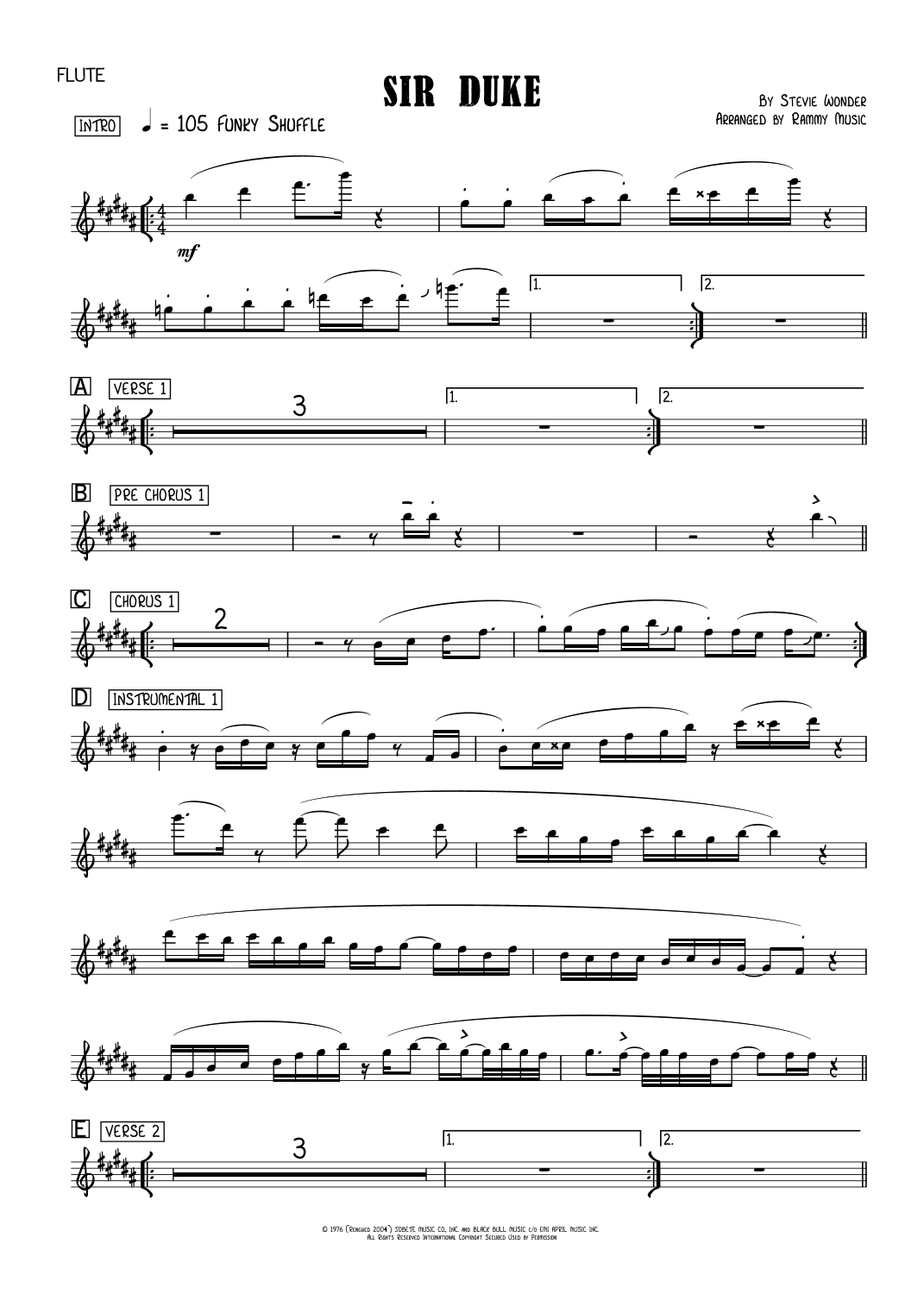 Sir Duke (arr. Rammy Music) by Stevie Wonder Full Orchestra