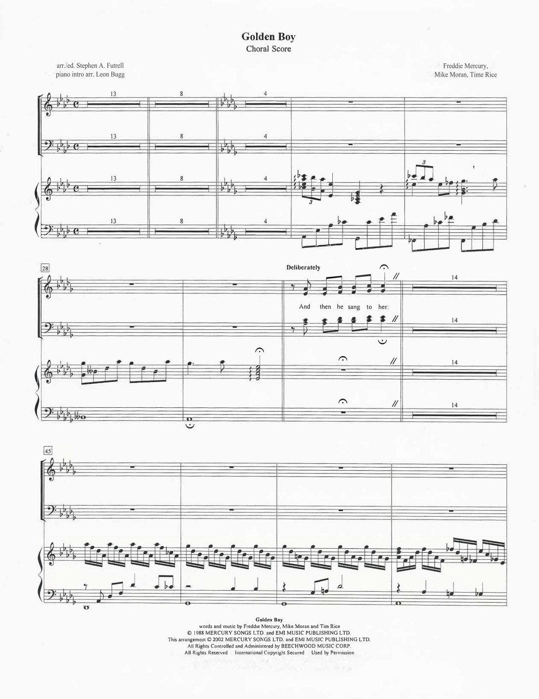 Golden Boy (arr. Stephen A. Futrell) von Tim Rice Noten zum Chor SATB ...