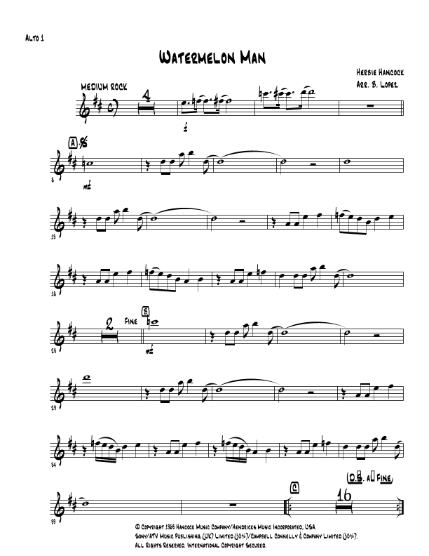Watermelon Man Sheet Music Herbie Hancock Jazz Ensemble