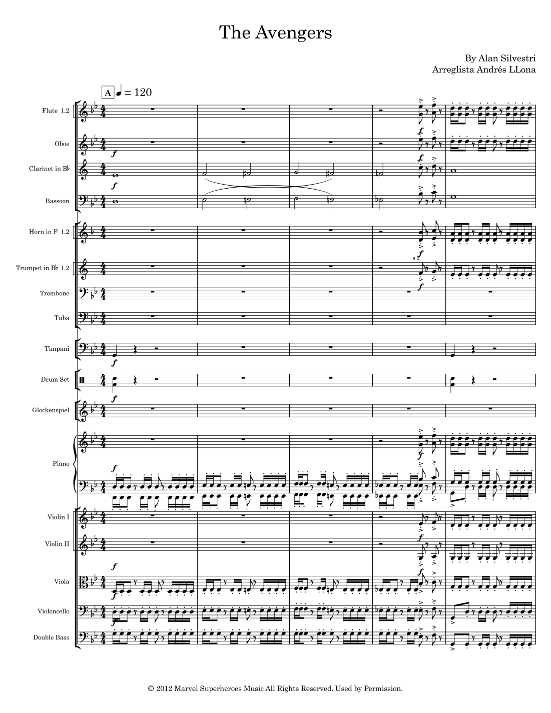 The Avengers (arr. Andrés LLona) by Alan Silvestri Full Orchestra