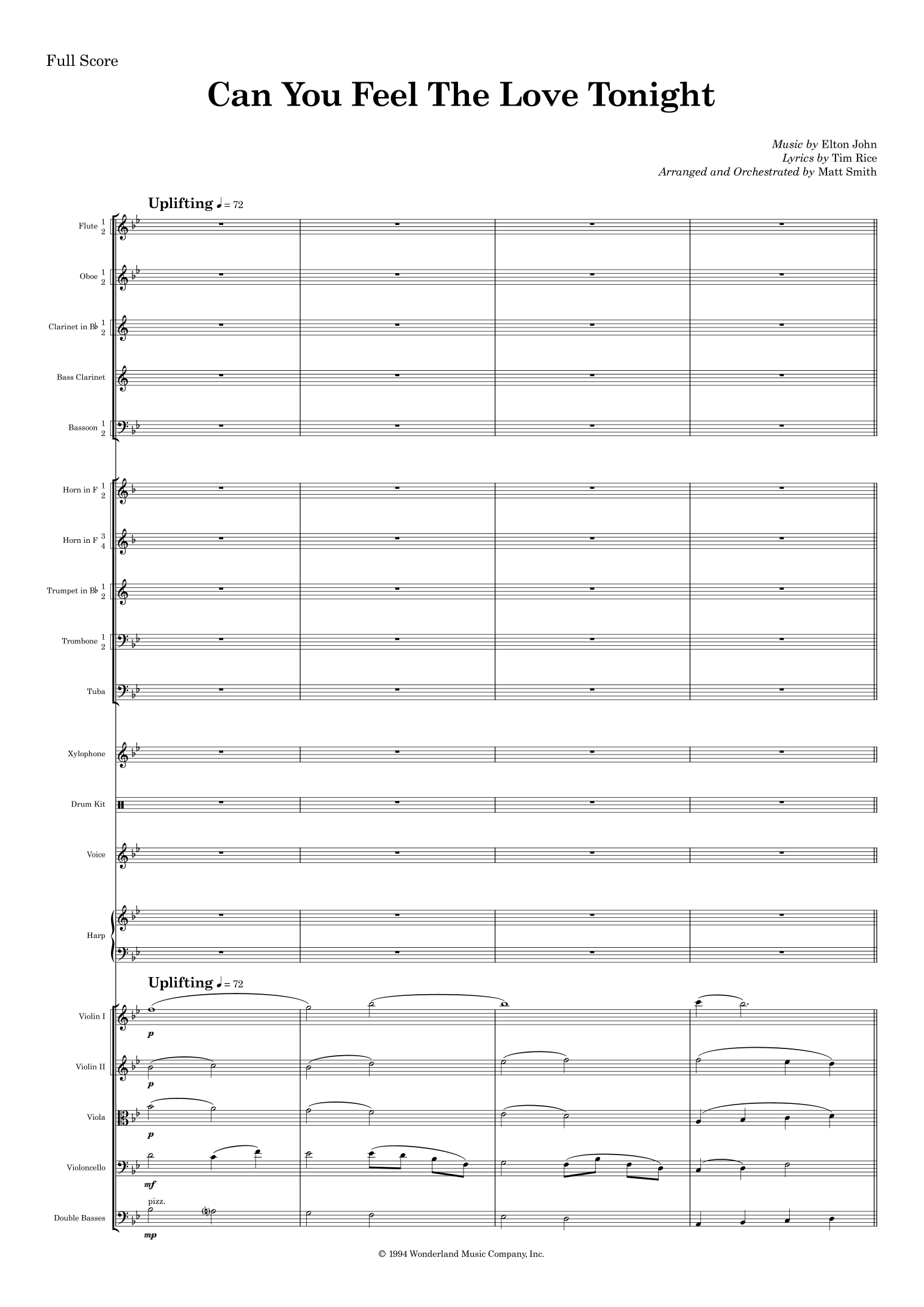 Can You Feel The Love Tonight (arr. Matt Smith) by Elton John Full Orchestra