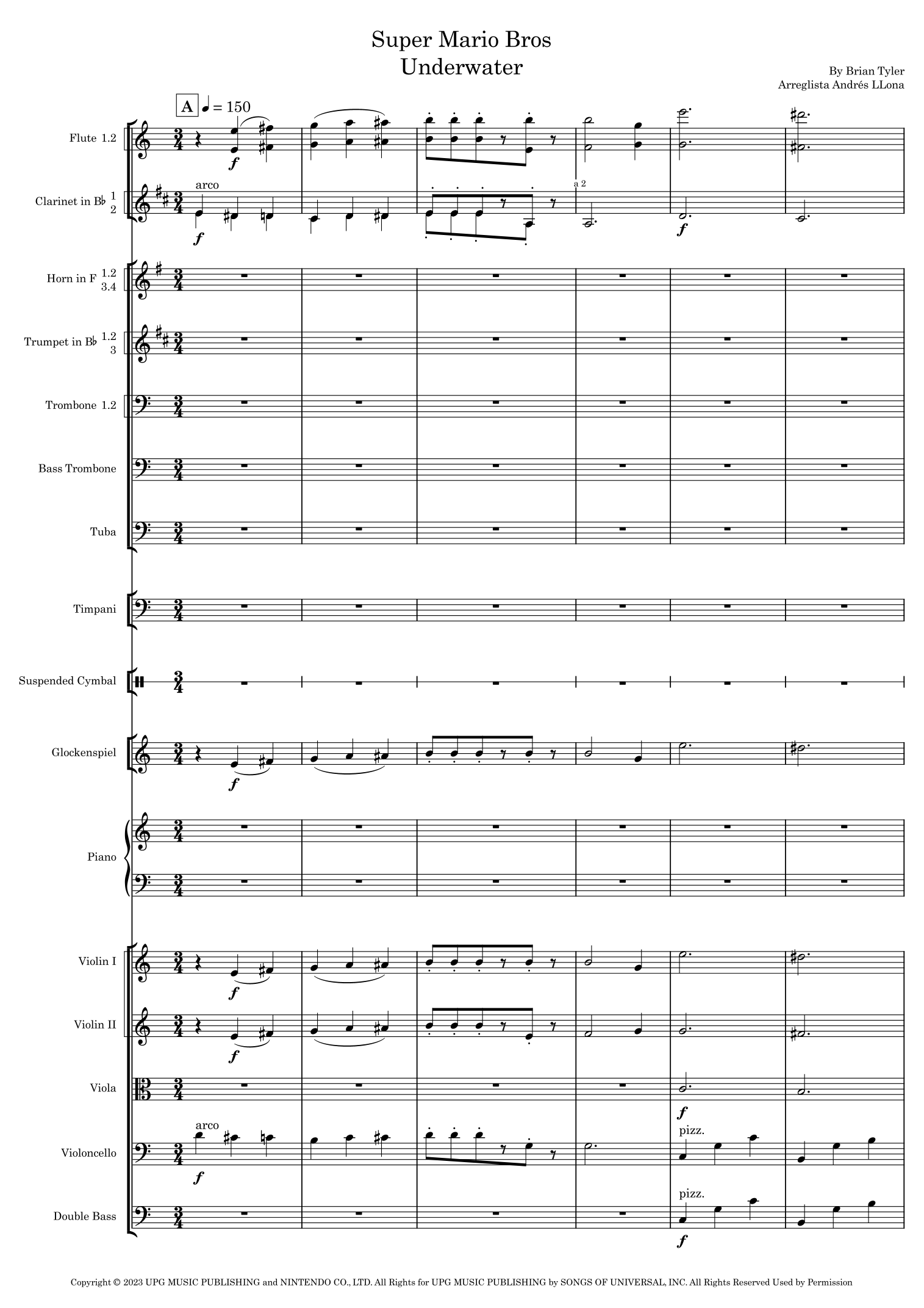 Super Mario Bros. Opus (arr. Andrés LLona) by Brian Tyler Full Orchestra