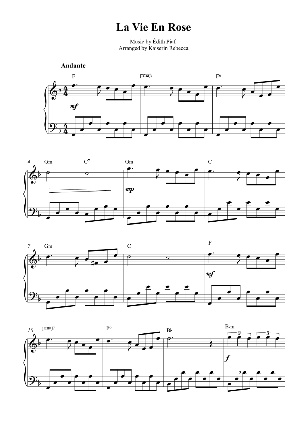 Amazing La Vie En Rose Piano Photos