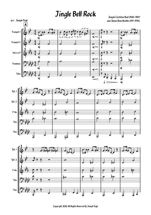 Jingle Bell Rock Sheet Music Aaron Tippin Brass Ensemble