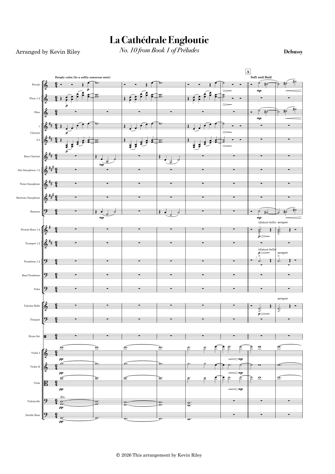 La Cathédrale Engloutie (arr. Kevin Riley) by Debussy Full Orchestra