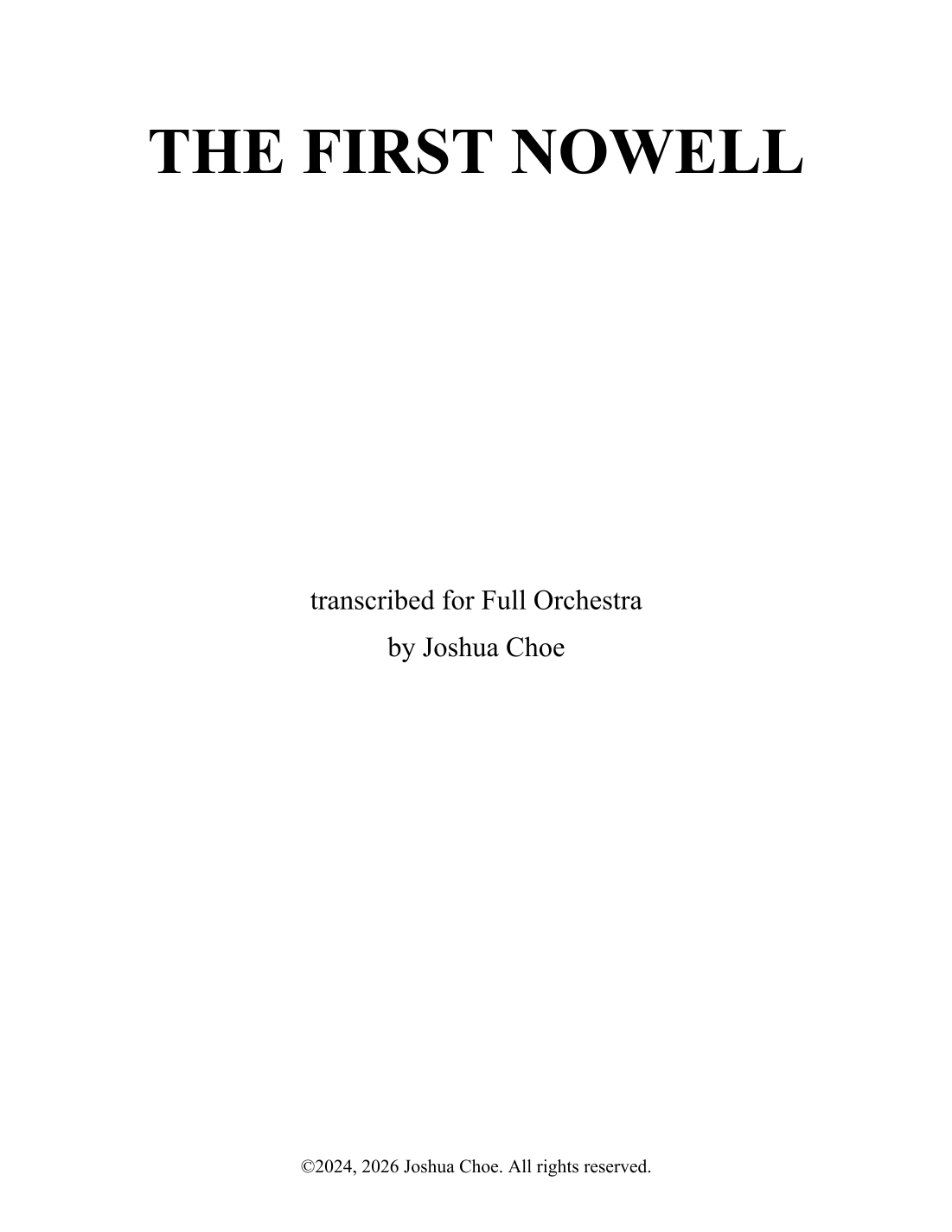 The First Nowell (arr. Joshua Choe) by Traditional 管弦乐团 - 预览