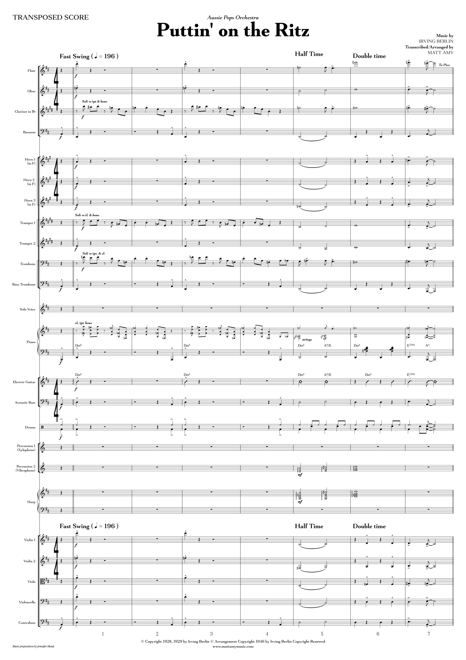 Puttin' On The Ritz (arr. Matt Amy) by Taco 管弦乐团 - 预览