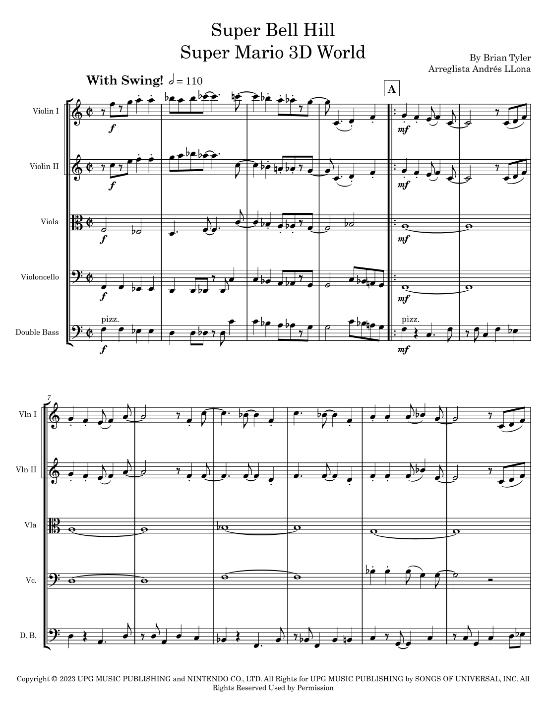 Super Mario Bros. Opus (arr. Andrés LLona) by Brian Tyler Full Orchestra