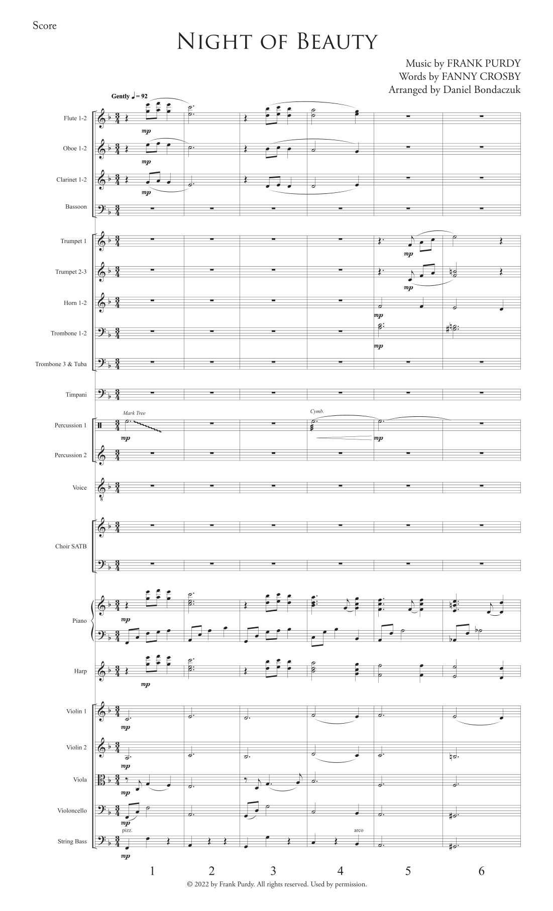 Night of Beauty - Orchestral Score and Parts by Frank Purdy Full Orchestra