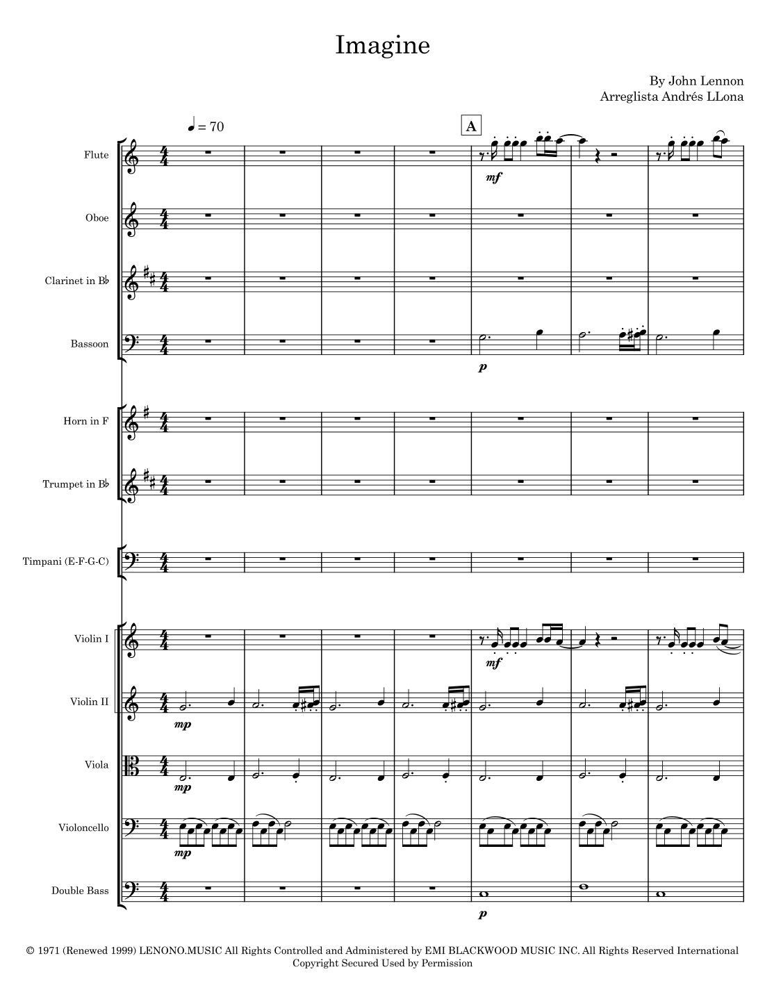Imagine (arr. Andrés LLona) by David Archuleta 管弦乐团 - 预览