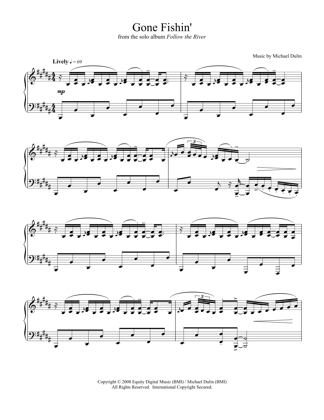Gone Fishin' by Michael Dulin Sheet Music for Piano Solo at Sheet Music ...