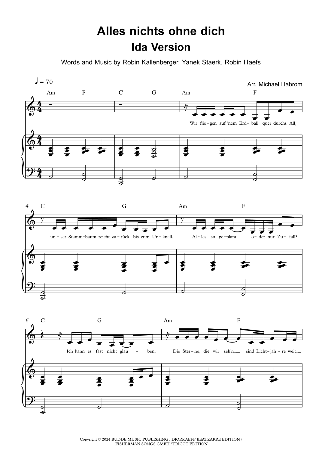 Alles Nichts Ohne Dich Lea Text Alles Nichts Ohne Dich - Ida Version (arr. Michael Habrom) by Die