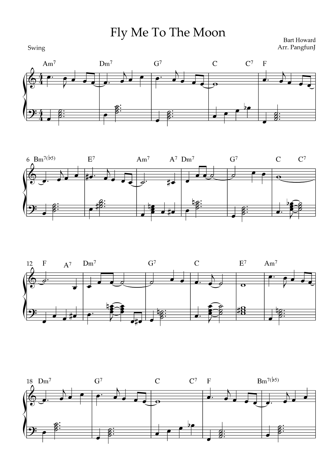 Fly Me To The Moon (In Other Words) (arr. Pangfun J) Digitale Noten