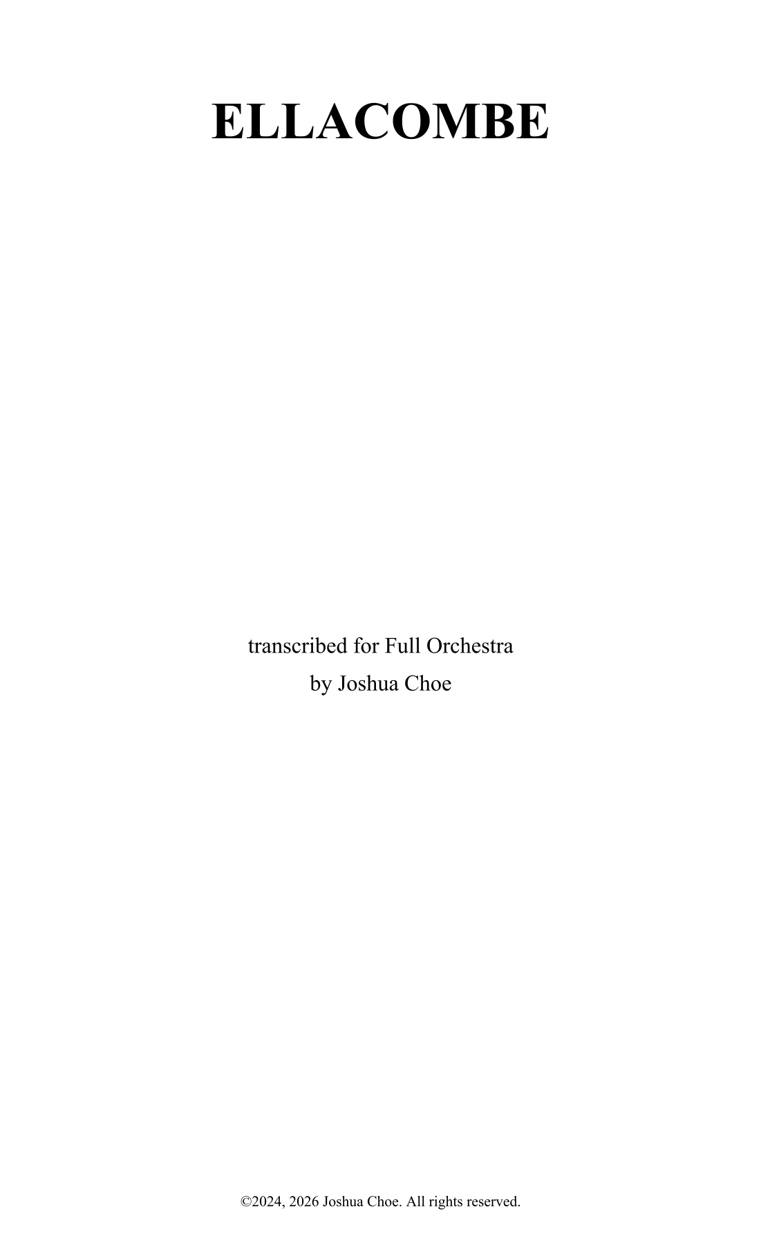 ELLACOMBE (Alternate Version) (arr. JMJ Arrangements) by Traditional Full Orchestra