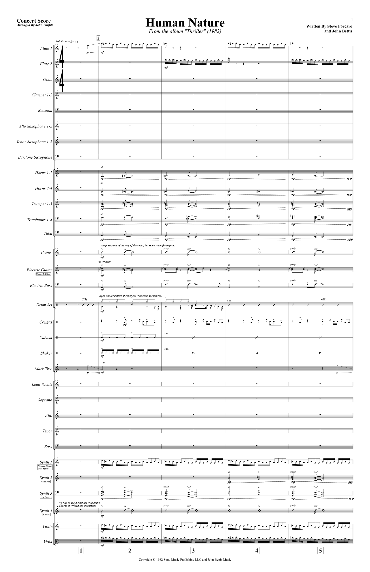 Human Nature (arr. John Panfili) by Michael Jackson Full Orchestra