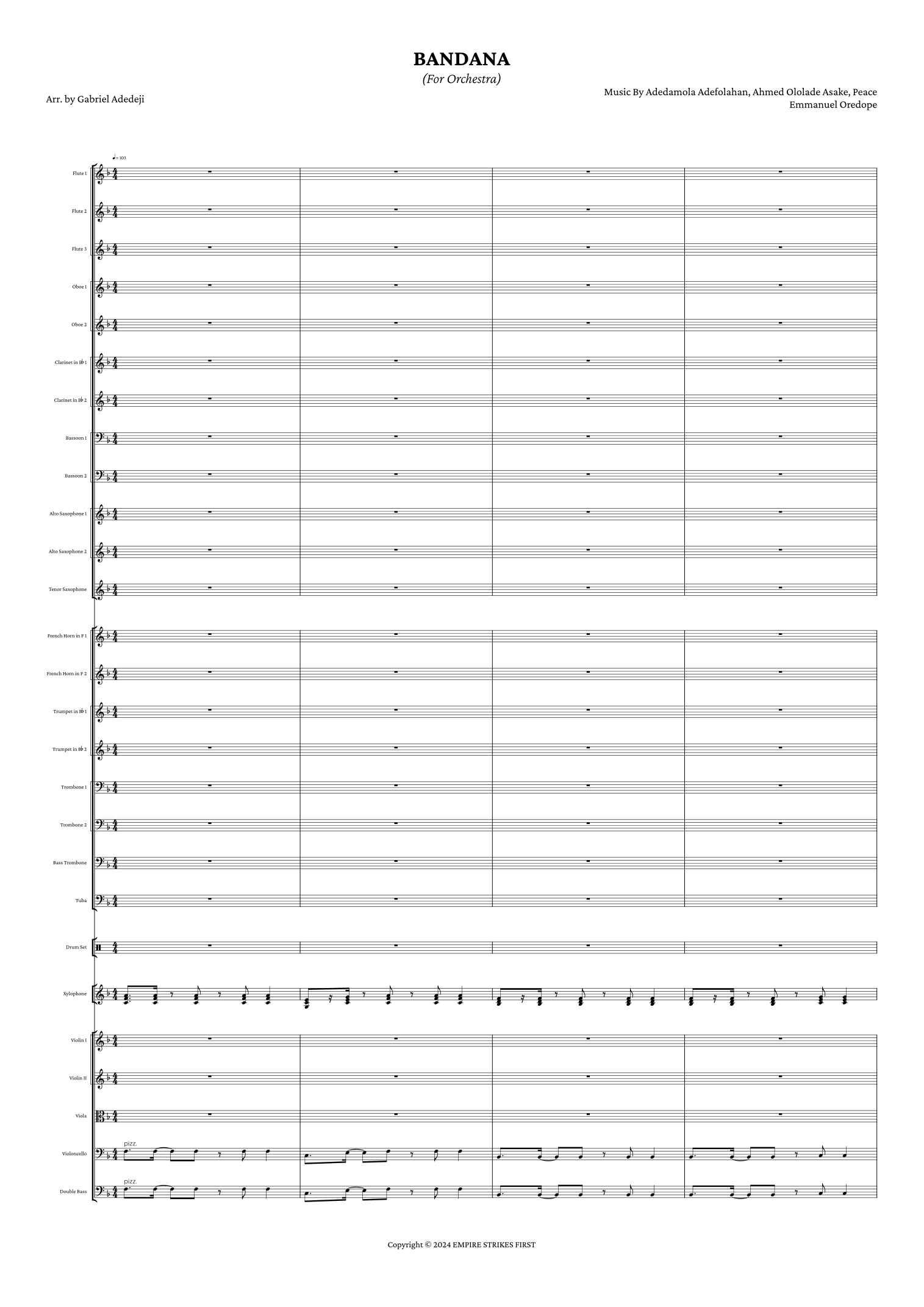 Bandana (arr. Gabriel Adedeji) by Adedamola Adefolahan 管弦乐团 - 预览