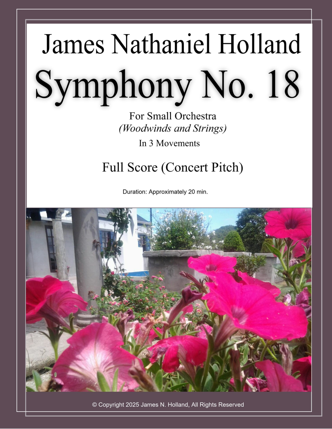 Symphony No 18 For Woodwinds and Strings (Full Score Only) - Score Only by James Nathaniel Holland Chamber Orchestra