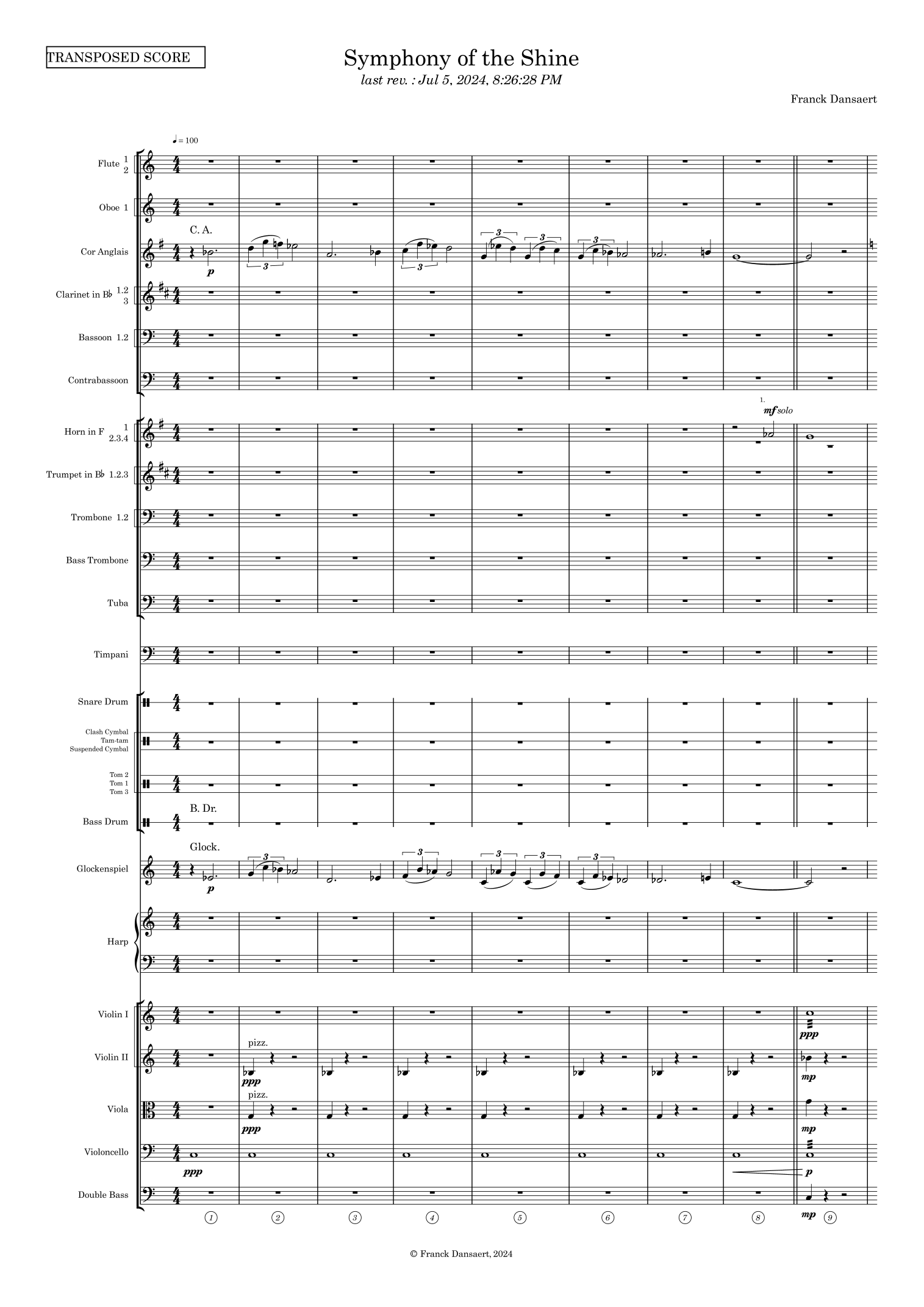 Symphony of the Shine (first movement) - Score Only by Franck Dansaert Full Orchestra