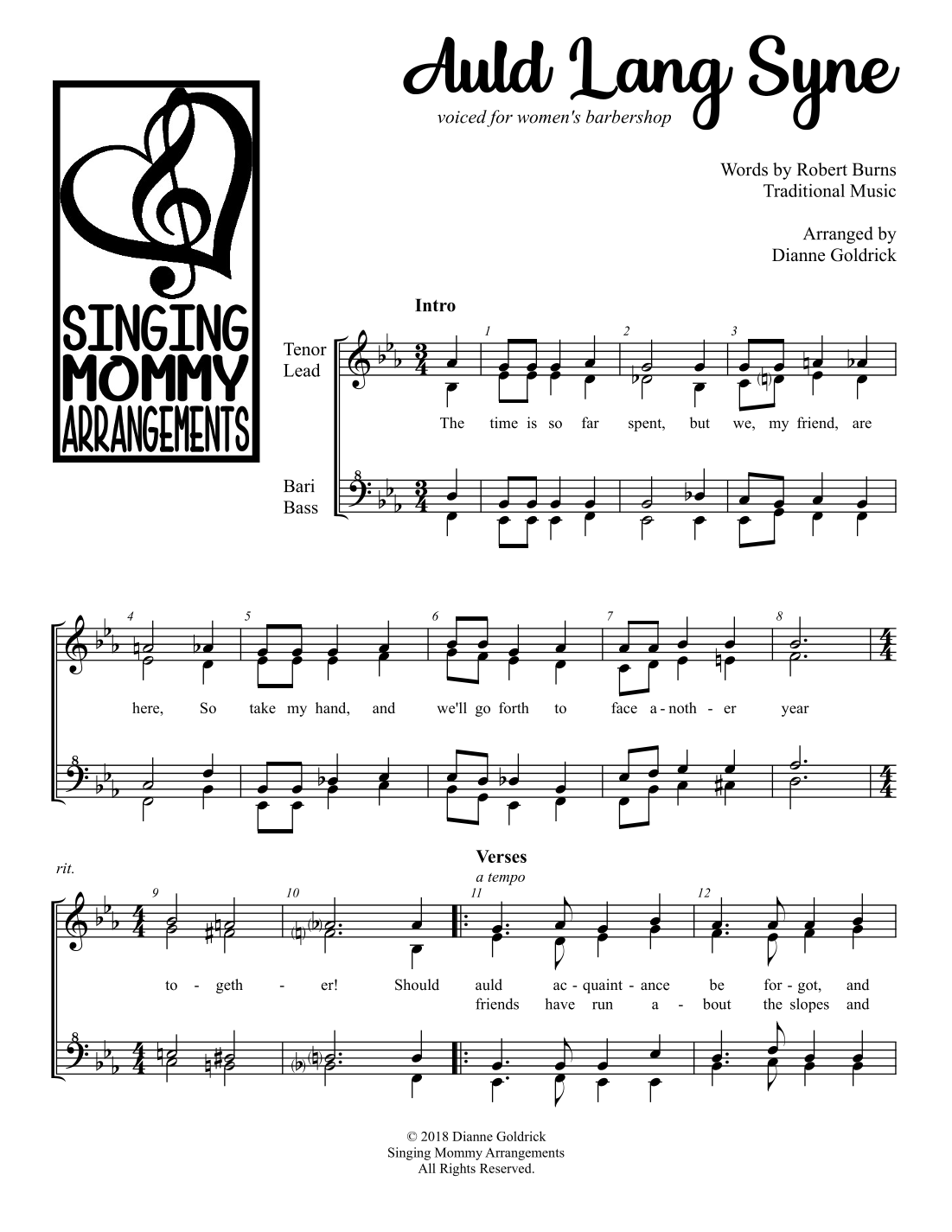 Auld Lang Syne by Text by Robert Burns, Traditional Music Sheet Music ...