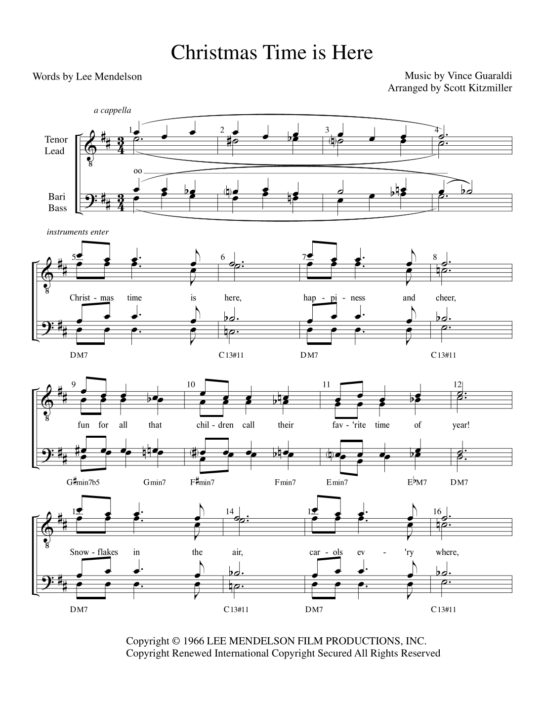 Christmas Time Is Here (arr. Scott Kitzmiller) by Vince Guaraldi Sheet ...