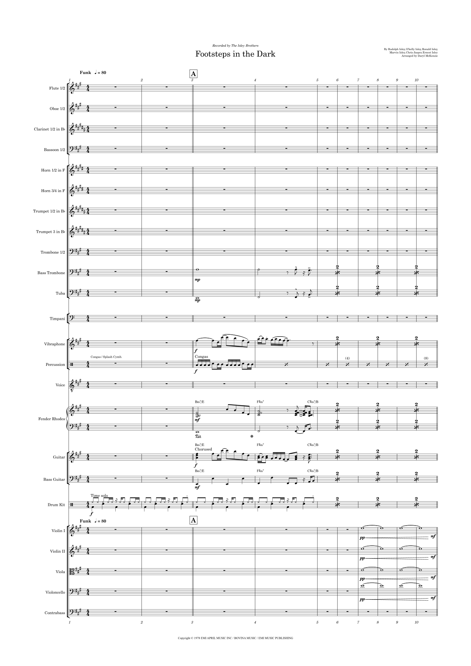 Footsteps In The Dark "Part 1&2" (arr. Daryl McKenzie) by Chris Jasper Full Orchestra