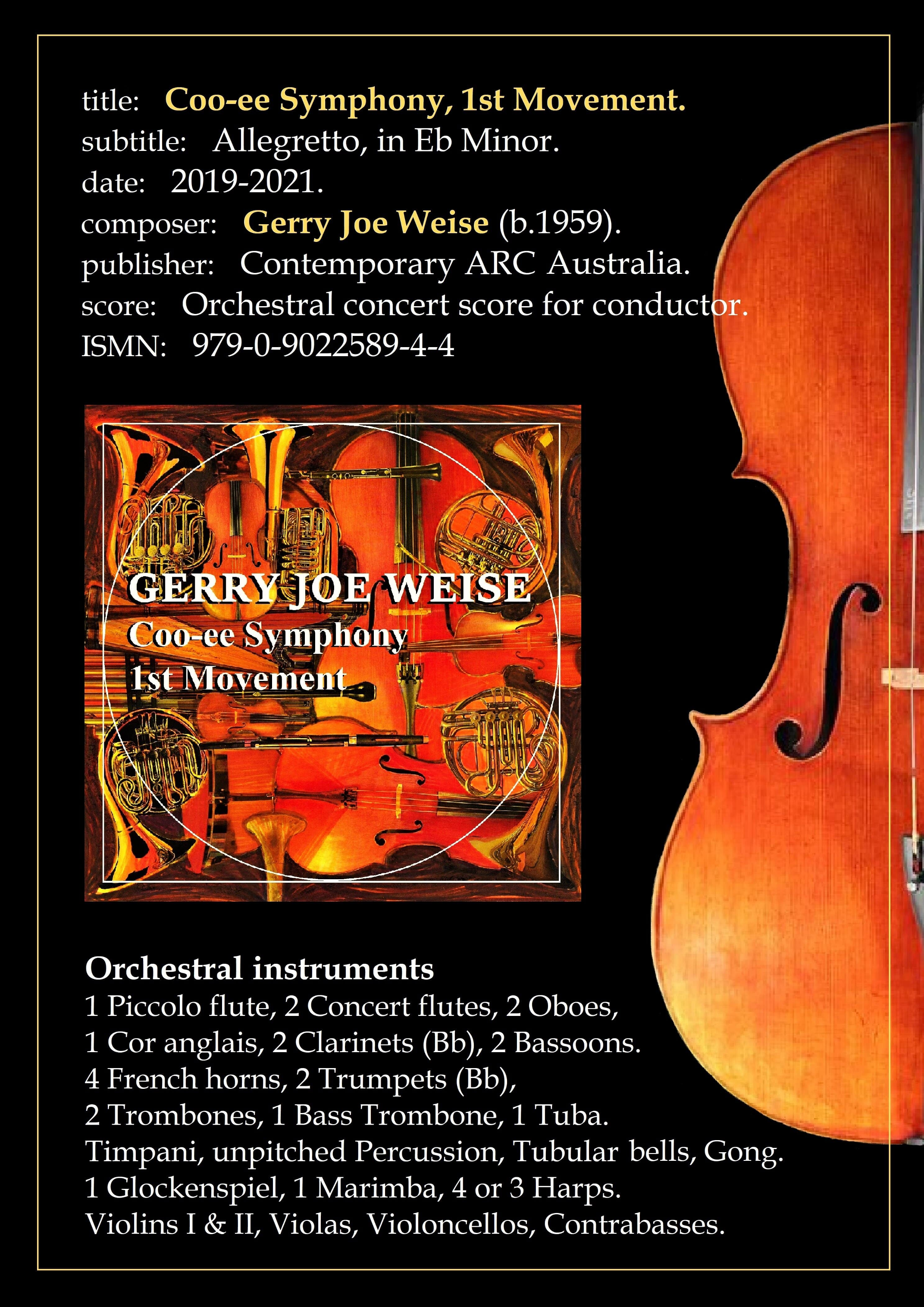 Coo-ee Symphony, 1st Movement by Gerry Joe Weise Full Orchestra