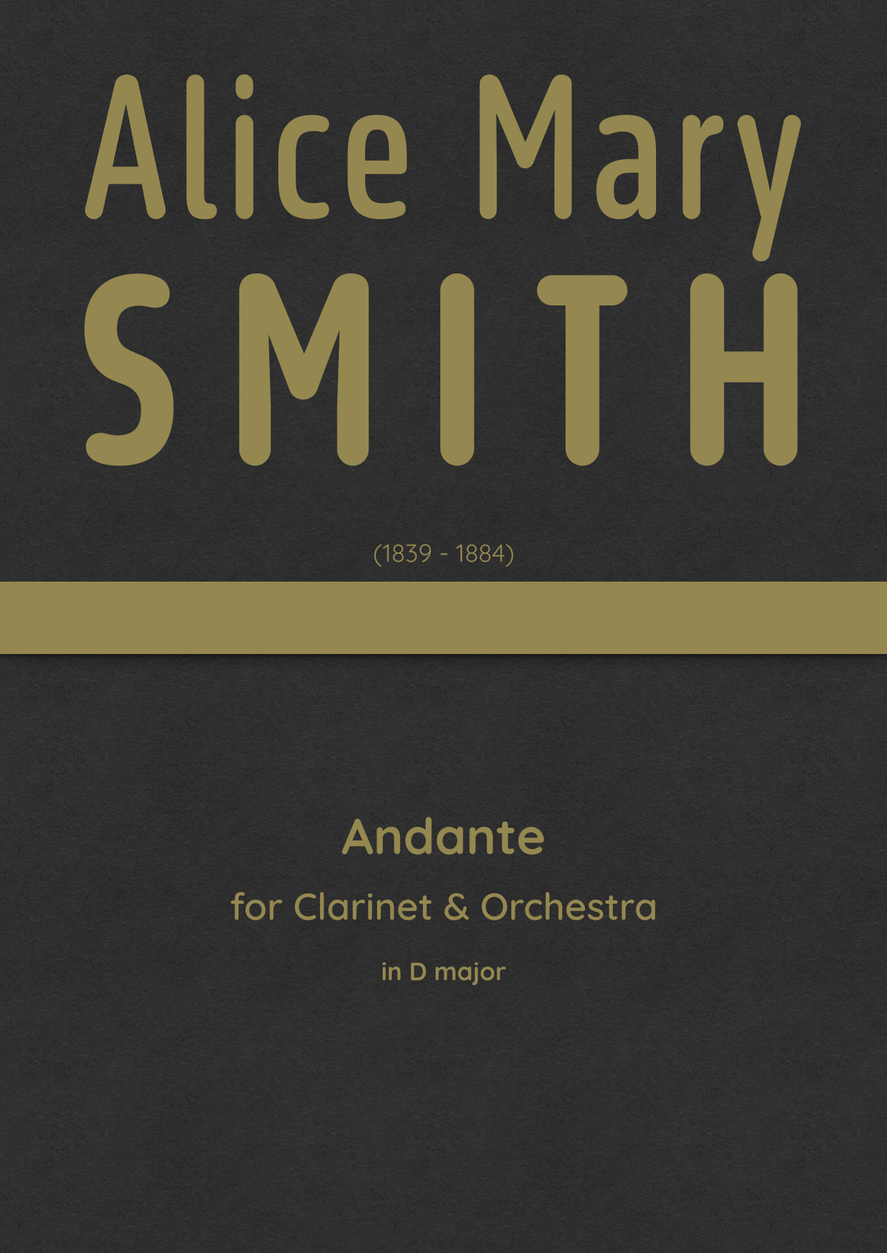 Smith - Andante for Clarinet & Orchestra in D major (arr. J.G. Cucó Barber) by Alice Mary Smith 管弦乐团 - 预览