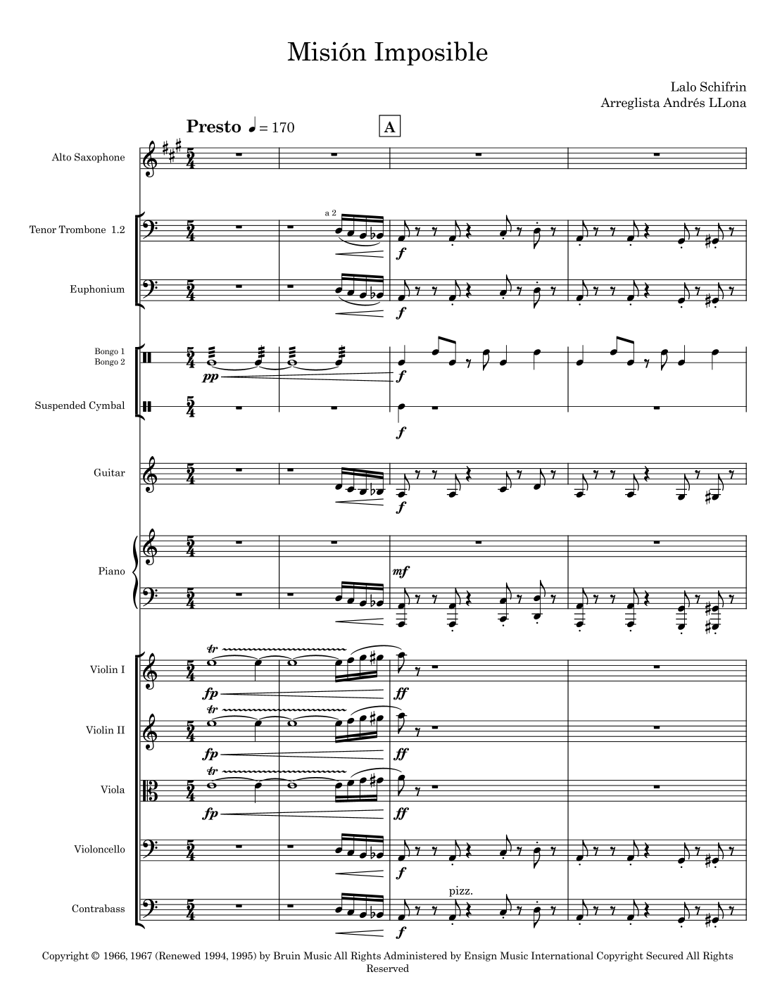 《碟中谍》主题曲 Mission: Impossible Theme (arr. Andrés LLona) by Adam Clayton And Larry Mullen 管弦乐团 - 预览
