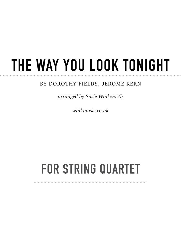 The Way You Look Tonight (arr. Susie Winkworth winkmusic.co.uk) Partition Digitale