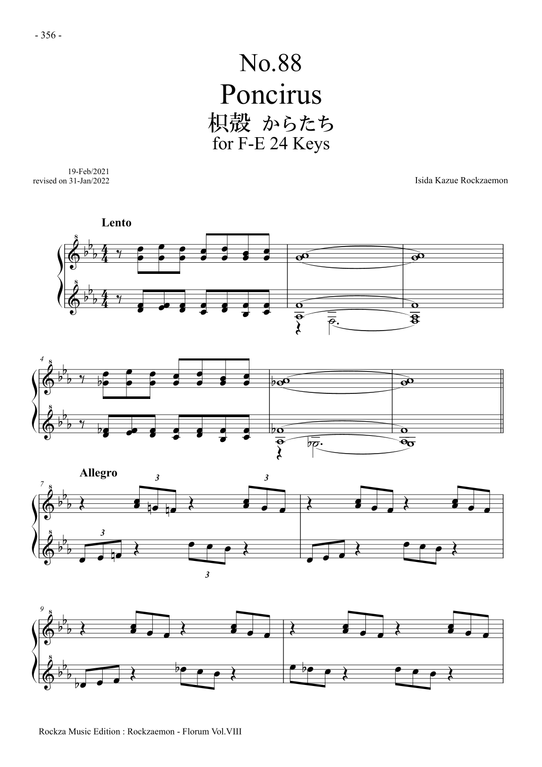 Prelude for Celesta "Florum", No.88 Digital Sheet Music