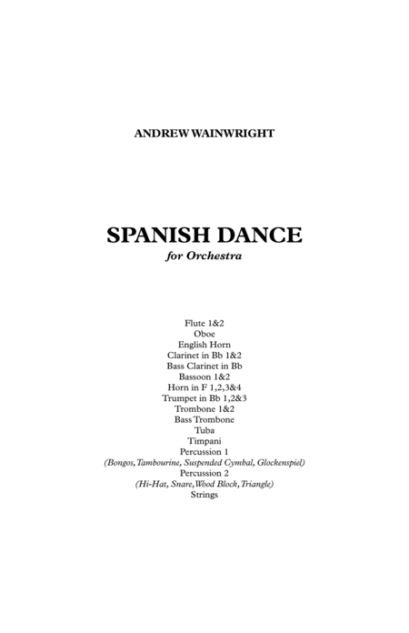 Spanish Dance by Andrew Wainwright Full Orchestra