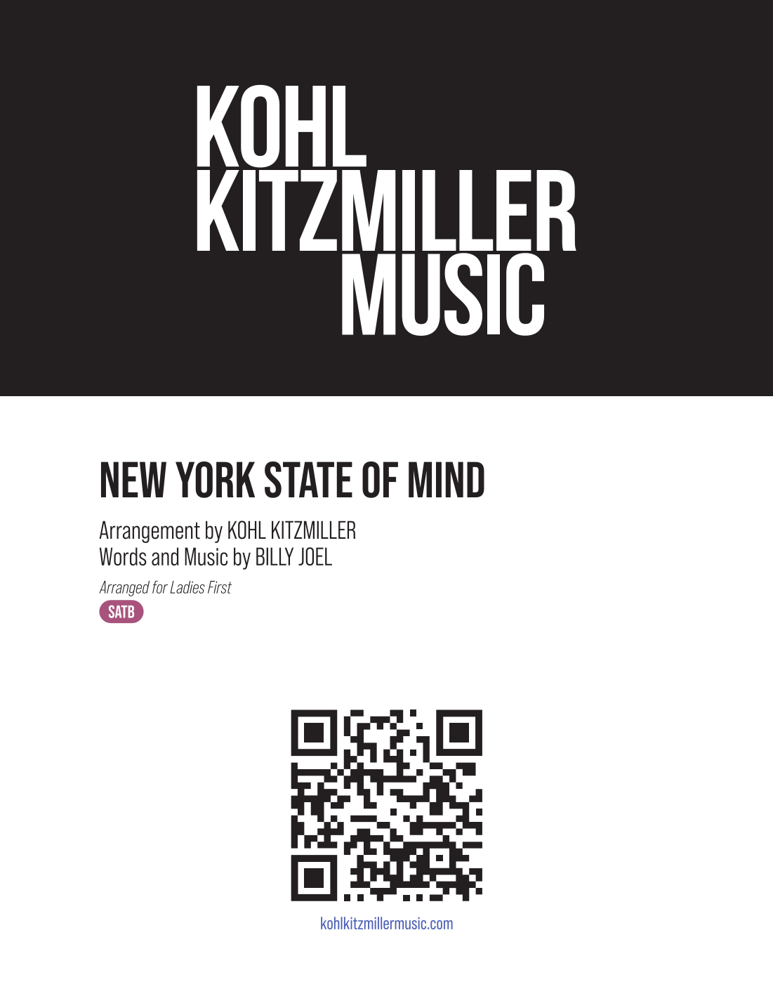 Aperçu interactif Partitions numériques> de 'New York State Of Mind (arr. Kohl Kitzmiller)' par Billy Joel, Choeur SATB page 1