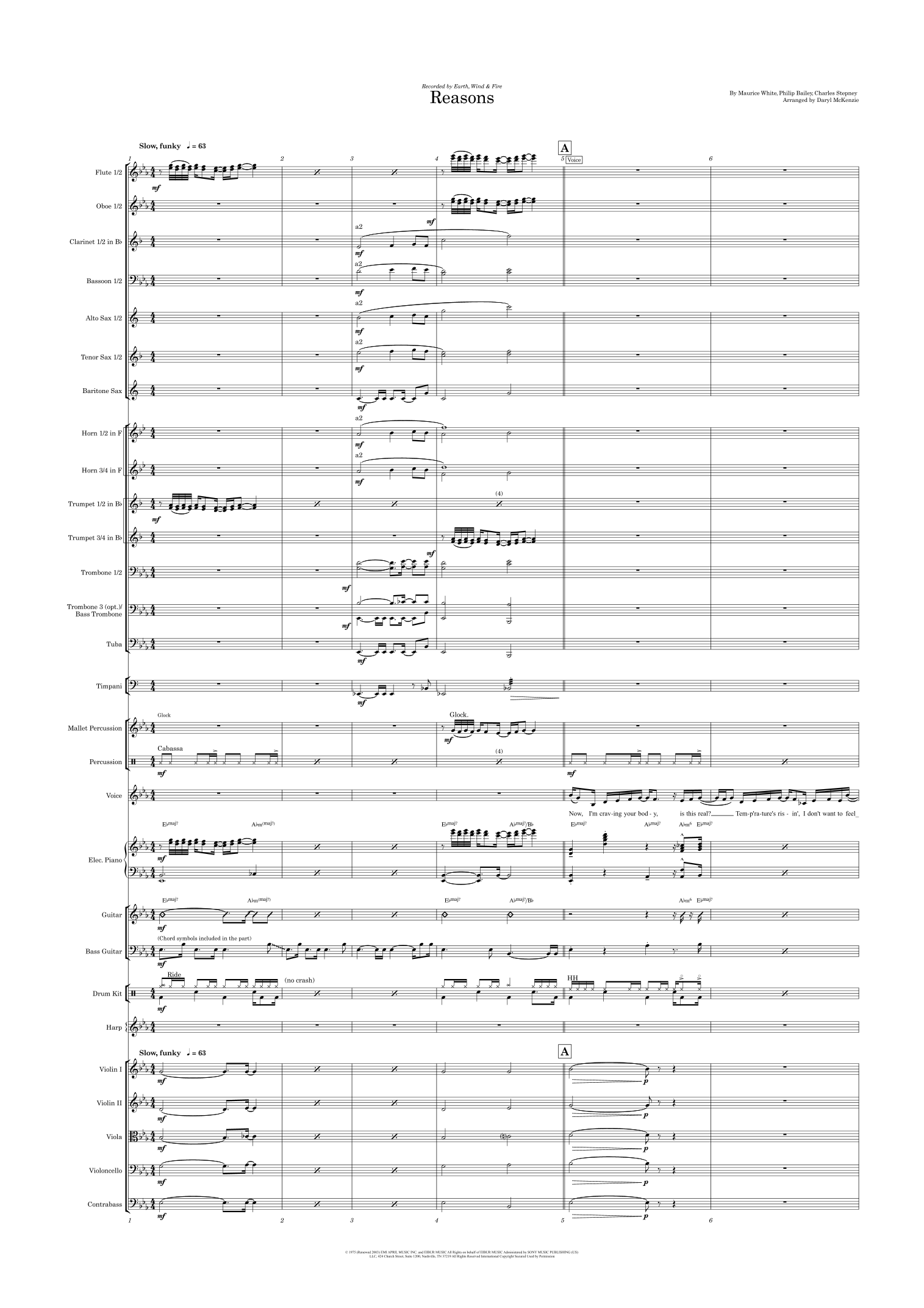 Reasons (arr. Daryl McKenzie) by Earth, Wind & Fire Full Orchestra