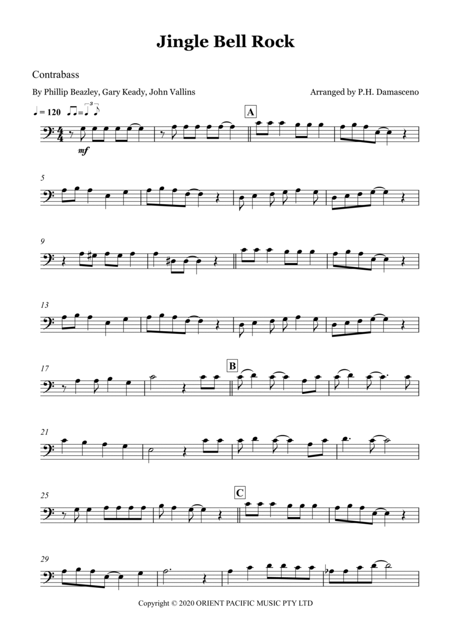 Jingle Bell Rock Sheet Music John Mcintyre Vallins String Bass Solo