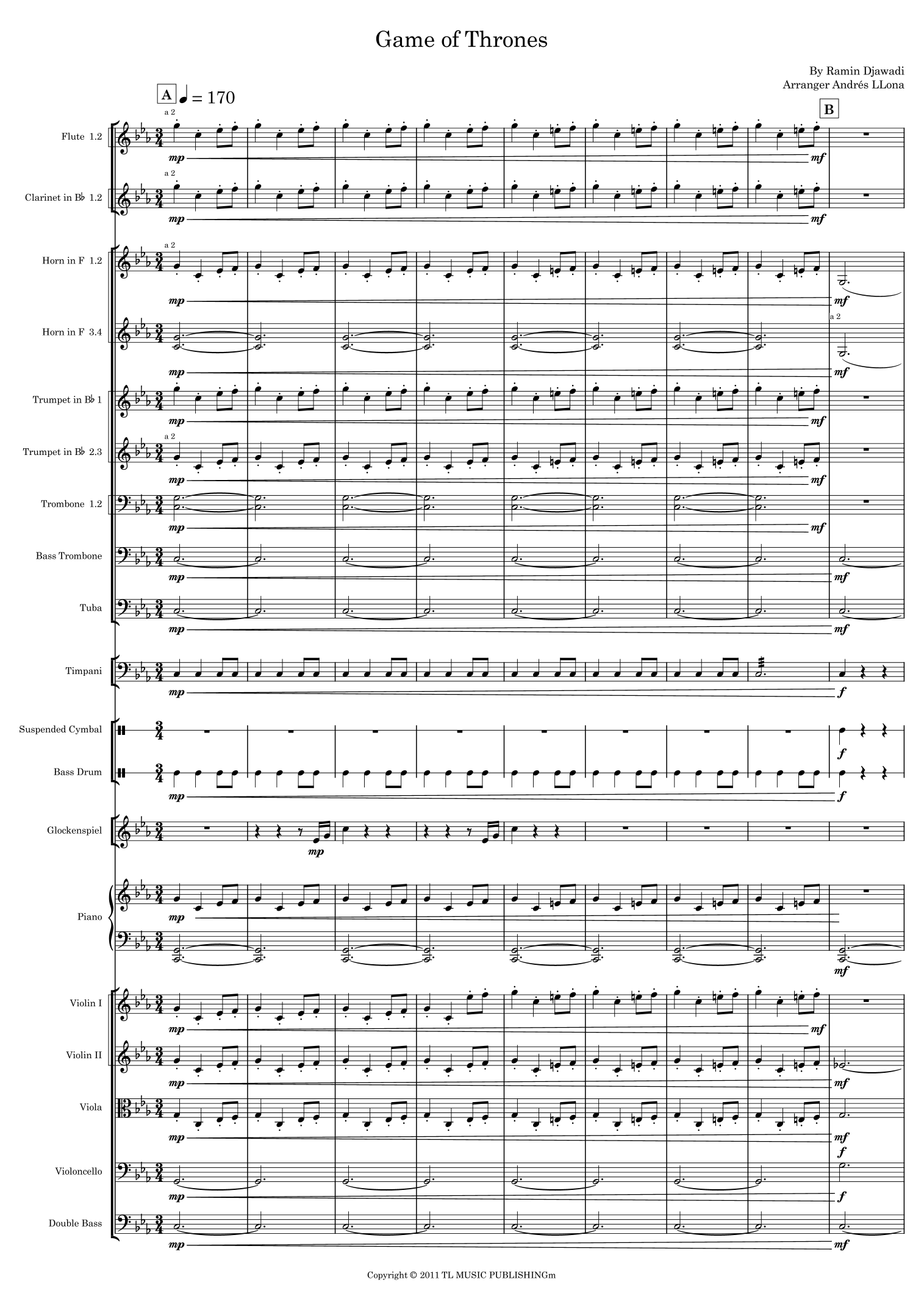 Game Of Thrones《权力的游戏》(arr. Andrés LLona) by Various 管弦乐团 - 预览