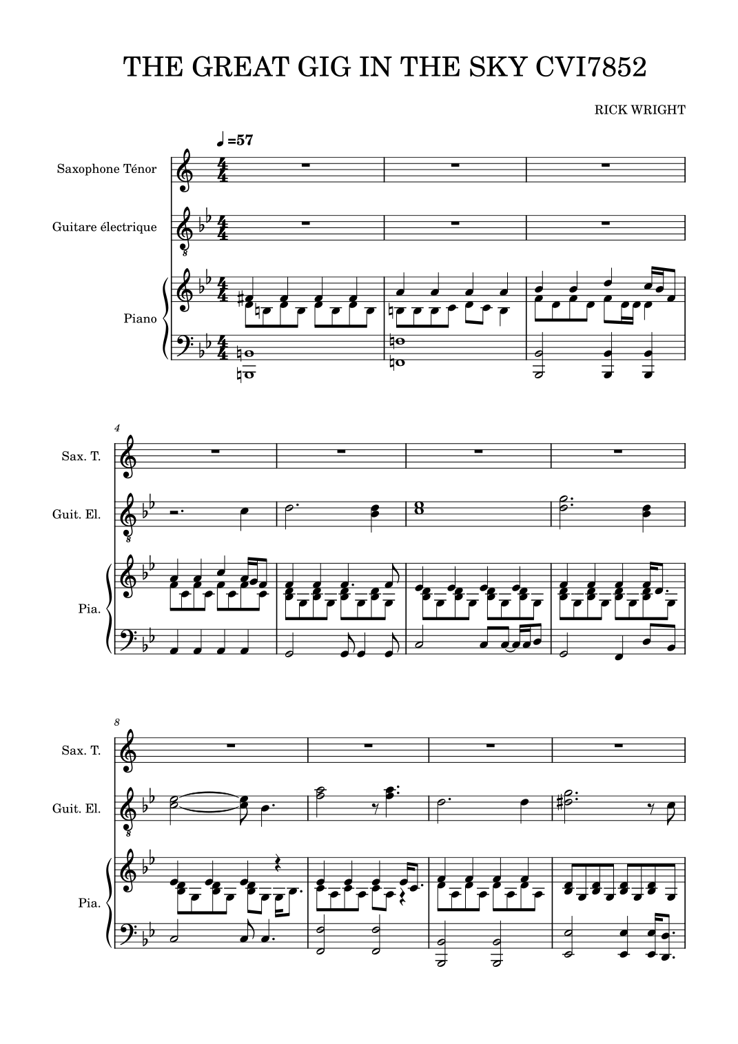 THE GREAT GIG IN THE SKY by Pink Floyd Sheet Music for Guitar and Piano ...