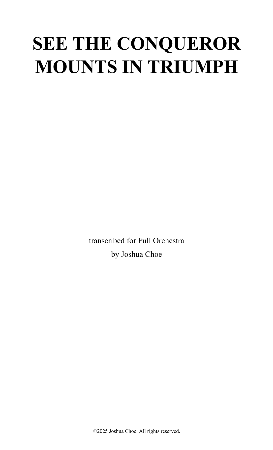 See the Conqueror Mounts in Triumph (arr. JMJ Arrangements) by Traditional Full Orchestra
