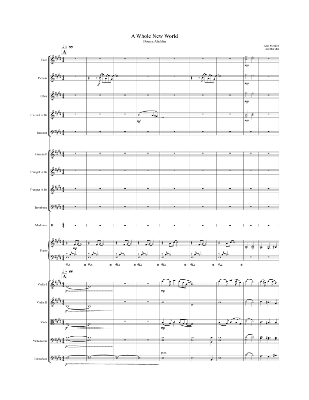 A Whole New World (arr. Hai Mai) by Tim Rice Full Orchestra