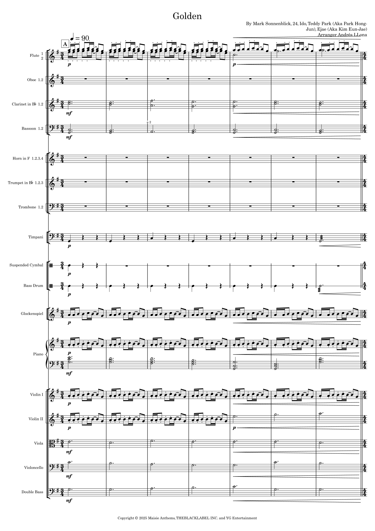 Golden (arr. Andrés LLona) by Huntr/X (Ejae, Audrey Nuna And Rei Ami) 管弦乐团 - 预览