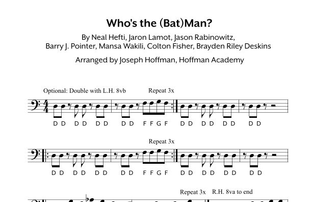 The Lego Batman Movie by Neal Hefti Sheet Music for Easy Piano (arr ...