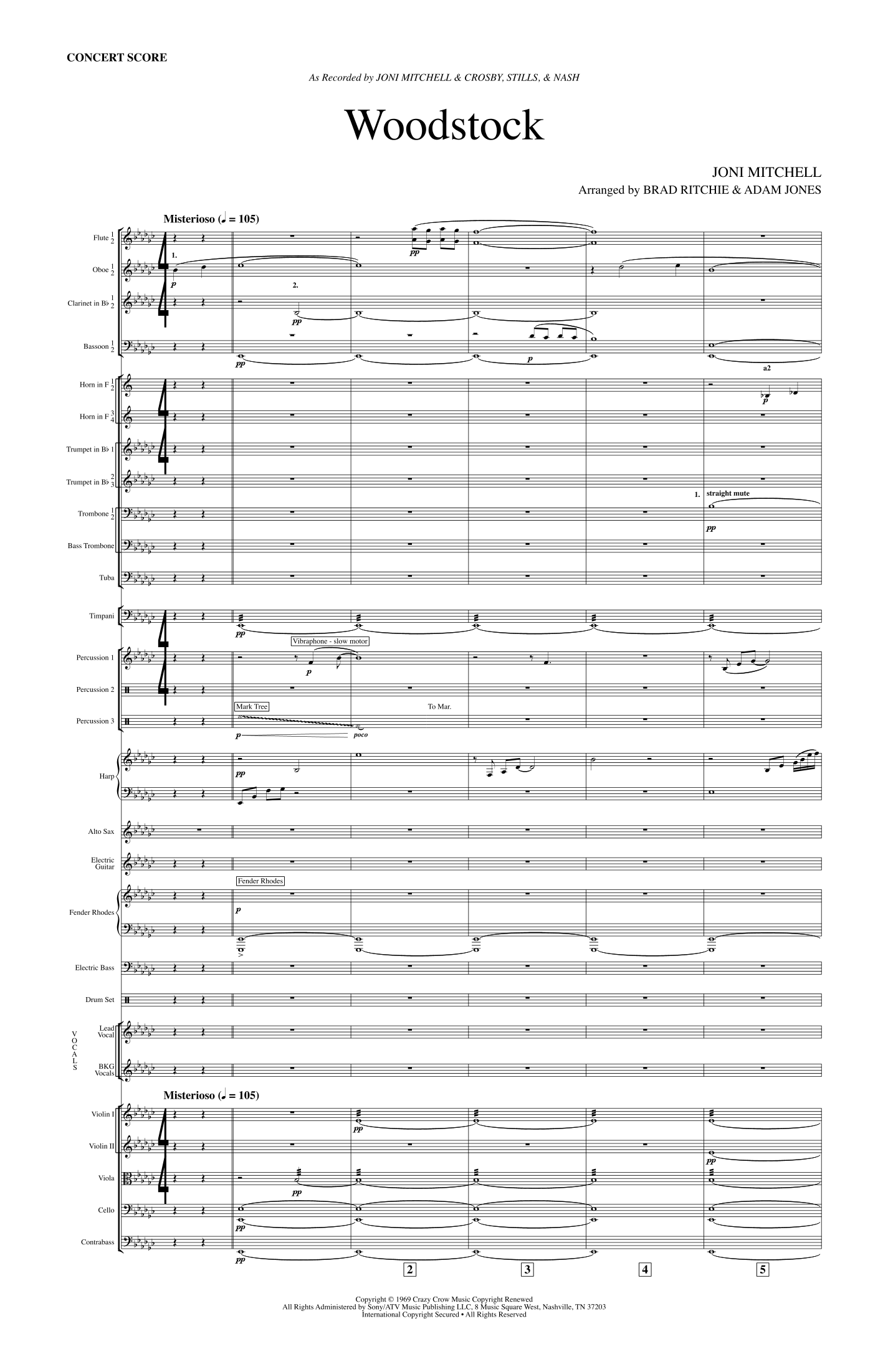Woodstock (arr. Brad Ritchie & Adam Jones) by Crosby, Stills, Nash and Young 管弦乐团 - 预览