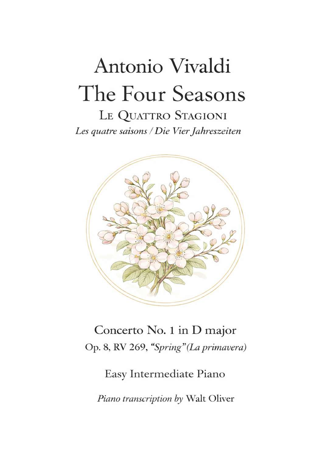 Vivaldi - The Four Seasons - Spring - Complete - Easy Intermediate ...