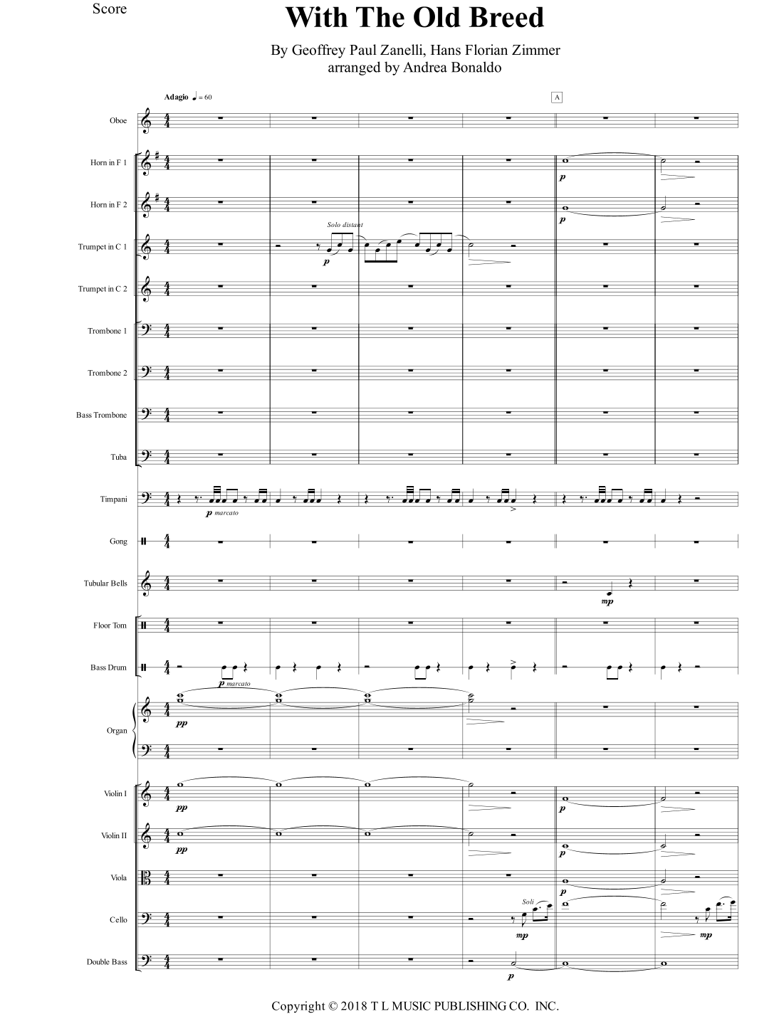 With The Old Breed (end Title Theme From The Pacific) (arr. Andrea Bonaldo) by Various Full Orchestra