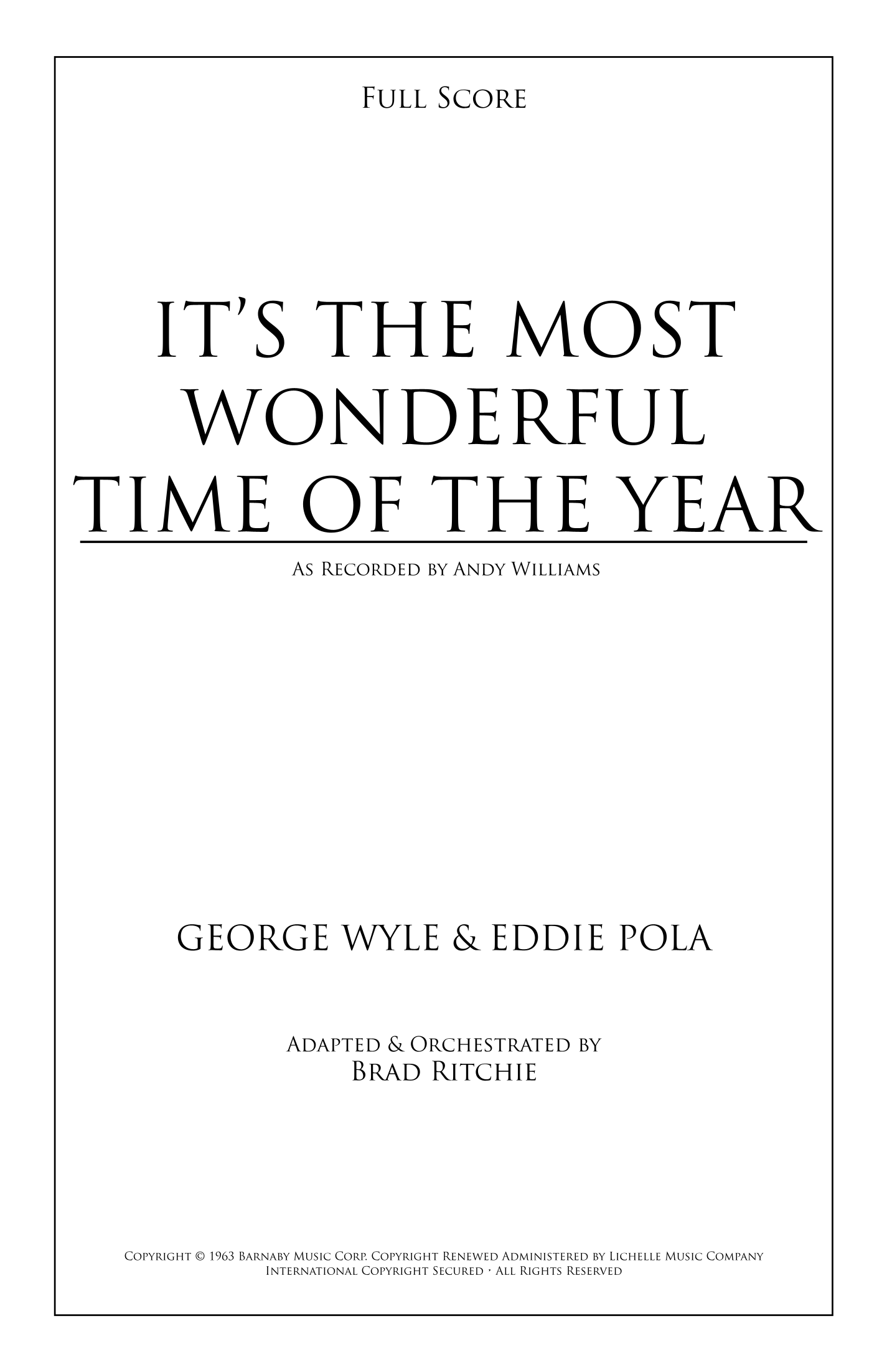 It's The Most Wonderful Time Of The Year (arr. Brad Ritchie) by George Wyle 管弦乐团 - 预览