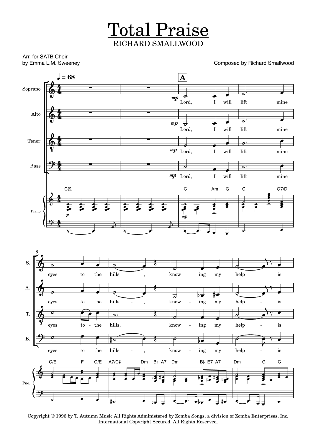 Total Praise by Richard Smallwood Sheet Music for SATB Choir (arr