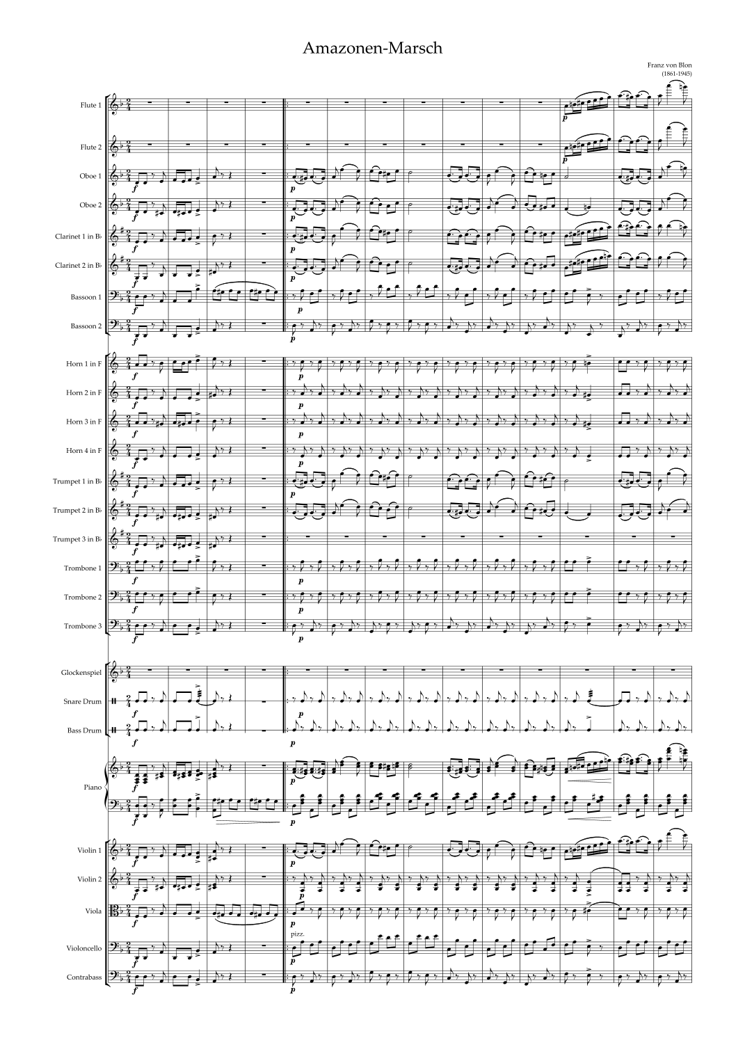 Amazonen-Marsch (arr. Composer) by Franz von Blon 管弦乐团 - 预览